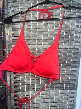 Red Swim Bikini Top - Medium